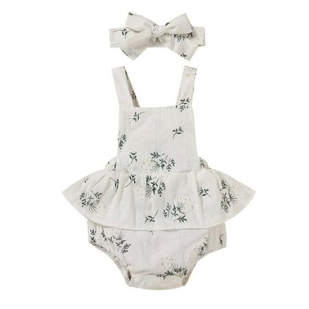 

Cute Flower Print Harness Baby Crawling Clothes Cotton Toddler Christmas Outfit Girl