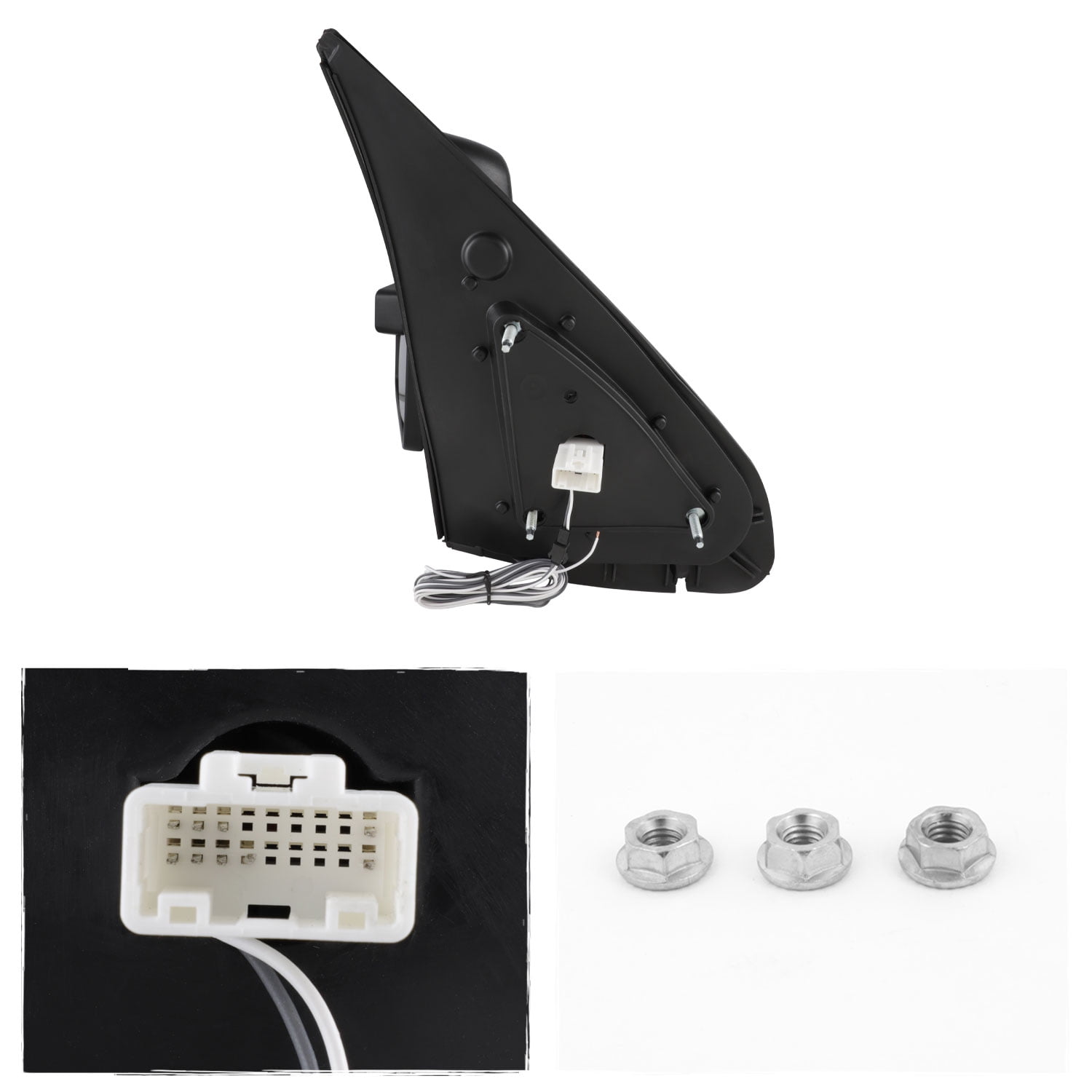 AKKON - Towing Side Mirrors For 2007-2021 Toyota Tundra Black Pair Left+Right w/ Heated & Blind Spot Turn Signal