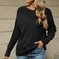 thumbnail image 2 of Women's Sweaters Boat Neck Long Sleeve Casual Lightweight Knit Pullover Sweater Tops Fall Winter Trendy (M, Black), 2 of 7