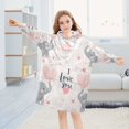 thumbnail image 5 of FORMRS Wearable Blanket Hoodie with Sleeves for Kids Cozy Flannel Sweatshirt, Cute Elephant, 5 of 7