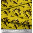 thumbnail image 2 of Soimoi Yellow Cotton Poplin Fabric Wreath & Bird Print Fabric by the Yard 42 Inch Wide, 2 of 3