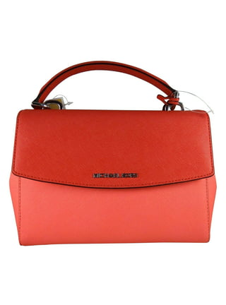 Michael Kors Ava Small Leather Satchel- Bright Red