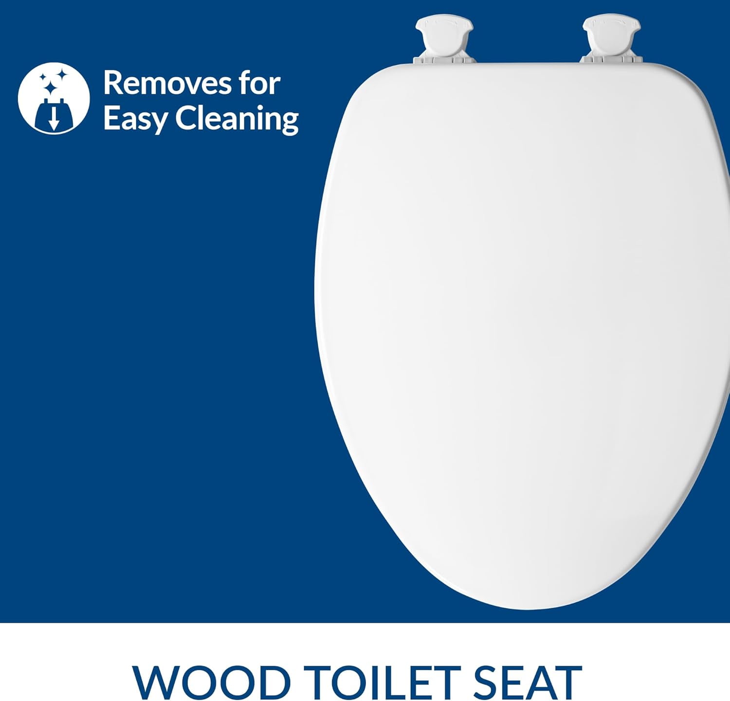CHURCH Toilet Seat, Easy Clean Hinges Release for Deep Cleans, Durable Enameled Wood Seat, Round, Biscuit