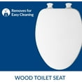 thumbnail image 2 of CHURCH Toilet Seat, Easy Clean Hinges Release for Deep Cleans, Durable Enameled Wood Seat, Round, Biscuit, 2 of 8