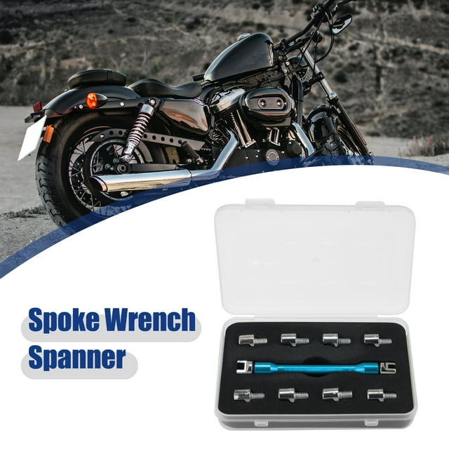 Unique Bargains 5.0-6.8 Clé à Rayons Universelle de Roue de Moto CNC Clé Outil de Réparation Bleu