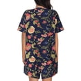 thumbnail image 3 of Kdxio Flower Print Pajamas Sets for Women Short-Sleeved Pjs with Lounge Shorts Two Piece Sleepwear S-4XL, 3 of 9