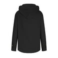 thumbnail image 5 of Stamzod Long Sleeve Shirts for Men Fashion Solid Color V-Neck Hoode Shirts Casual Loose Oversized Button Down Shirt Men Black XXXXXL, 5 of 6