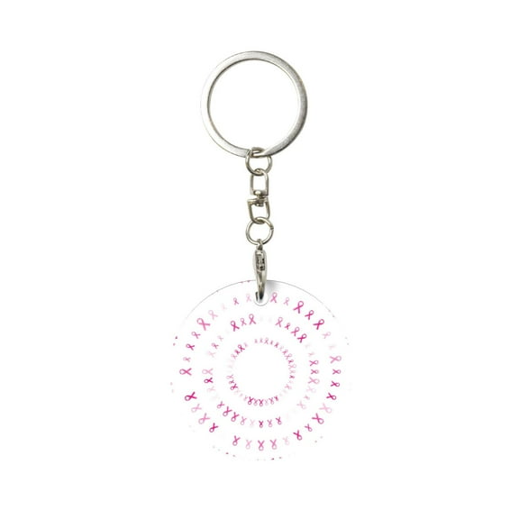 Naloa Breast Cancer Awareness (4) Print Round Keychain Keychain Key Ring, Key Tag, Key Chain Bulk for Gift Accessories (Round)