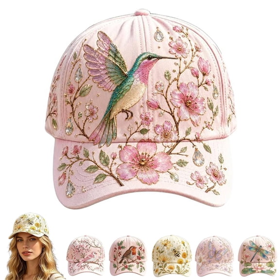Botanical Print Breathable Garden Hat for Women Adjustable Outdoor Sun Cap