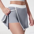 thumbnail image 2 of AnuYalue Women's Athletic Skort Fashion Tennis Shorts with Pockets Lightweight High Waisted Side Slit Yoga Shorts Gray S, 2 of 7