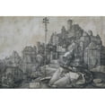 thumbnail image 2 of Albrecht Dürer 24x18 Black Ornate Framed Double Matted Museum Art Print Titled: Saint Anthony (1519), 2 of 5