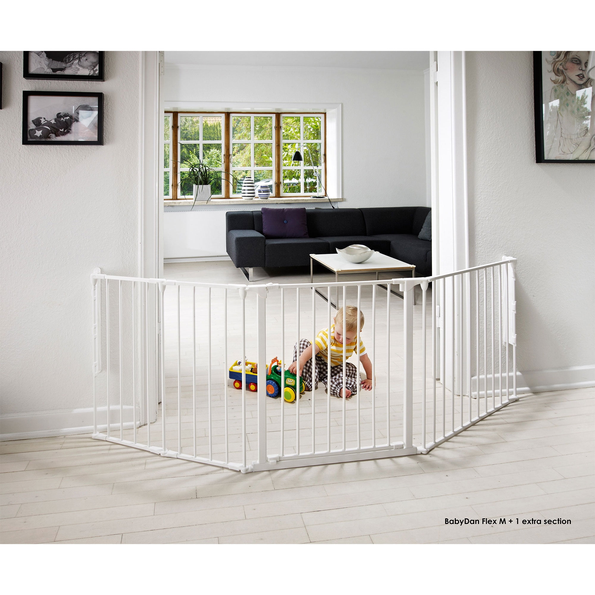 Scandinavian Pet Design SG-F-EXT28W Flex Metal 28.4 Inch Baby Pet Gate Extension Panel, White