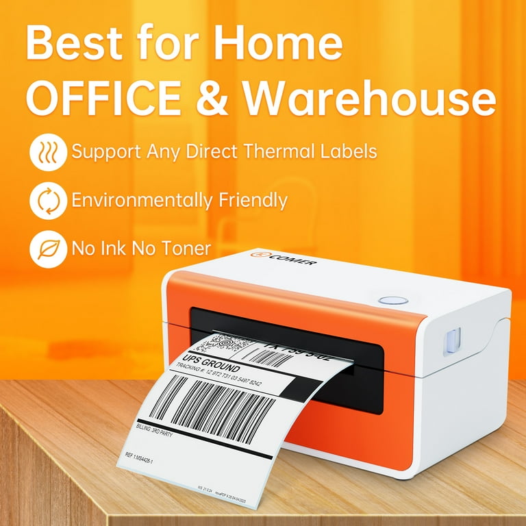 K Comer Label Printer, [Upgrade 2.0] 4x6 Thermal Maker for Shipping Packages & Small Business, Compatible with Ebay, Shopify, FedEx,USPS,Etsy, Orange - Walmart.com