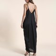 thumbnail image 5 of Bigersell Women Dresses Women's Fashion Knot Strap Shirred Back Solid Boho Sleeveless Slip Dress Big & Tall Mini Dress Style 19400, Female Mid-Length Dresses Black XXL, 5 of 9