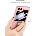 thumbnail image 3 of Compatible Samsung Z Flip 5 Case with Ring Stand, Ultra-Thin Cover Built-in Camera Lens Screen Protector Shockproof Phone Case for Samsung Galaxy Z Flip 5 Case, Pink, 3 of 14