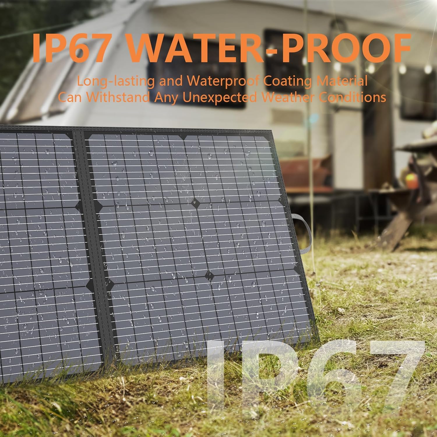 Solar Charger 110W Portable Solar Panel, IP67 Waterproof Foldable Solar Panel kit with 20V Output, 23.5% Efficiency Module for Outdoor Camping, Portable Power Station, Laptops, Motorhome, RV