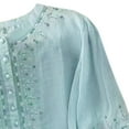 thumbnail image 3 of MIXUE Womens Summer Tops Floral Embroidered Round Neck Long Sleeve Fashion Casual Shirts For Women T-shirts Streetwear,Blue,L, 3 of 7