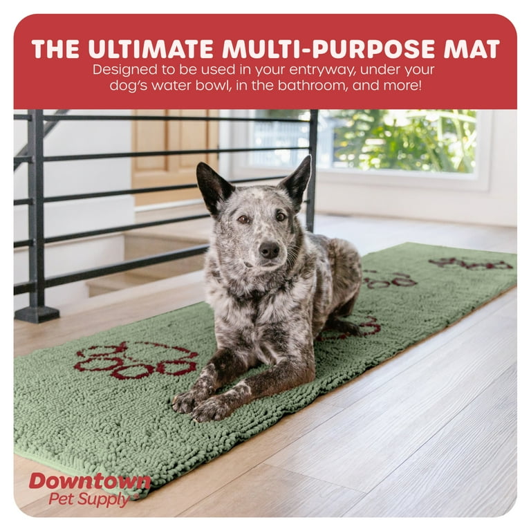 My Doggy Place Microfiber Dog Mat for Muddy Paws, 36 x 26 Charcoal with  Paw Print - Absorbent and Quick-Drying Dog Paw Cleaning Mat, Washer and