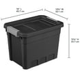 thumbnail image 2 of Sterilite Small Stackable Storage Bin, 7.5 Gallon Durable Plastic Storage Tote with Latch Lid, Black, 6 Pack, 2 of 12