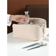 thumbnail image 6 of SEARIPE Cosmetic Bag Plain Multi Layer Makeup Bag Zipper Organizer Toiletry Bag Waterproof Travel Bags for Women and Girls White, 6 of 8