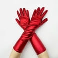thumbnail image 2 of Metallic Shiny Long Gloves for Cosplay and Costume, Sparkle Glitter Evening Opera Gloves for Role Play, Stretchable Gloves for Halloween Party, Stage Performance Accessories for Adults and Teen Red, 2 of 5