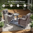 thumbnail image 3 of PARKWELL Outdoor Wicker Glider Chairs Set with Center Table, 2 Cushioned Patio Glider Chairs on Sliding Base, Smooth Forward and Back Gliding Motion for Porch, Deck, Backyard, Brown/Gray, 3 of 11