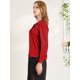 thumbnail image 4 of Blusa Cuello Sedoso Corbata Cuello En V Manga Larga Elegante Oficina Allegra K Rojo L, 4 of 6