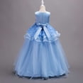 thumbnail image 5 of WPPGONE Girls 3D Flower Applique Tiered Gown Sleeveless Multi Layer Tulle Princess Formal Long Dress Dreamy Wedding Flower Girl First Communion School Evening Party Ball Gown Big Girls Dresses, 5 of 5