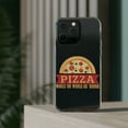 thumbnail image 3 of DistinctInk Clear Case for Apple iPhone 15 Pro MAX (6.7" Screen) - Pizza Makes World Go Round, 3 of 9