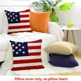 thumbnail image 4 of Creowell 4th of July Pillow Covers,Patriotic Red White Blue Summer Outdoor Throw Pillow Covers,Independence Memorial Day USA Flag Linen Fourth of July Cushion Case for Sofa Couch Decor 18x18in, 4 of 5