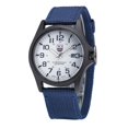 thumbnail image 3 of Zzbeans Military Sports Watch, Outdoor Mens Date Analog Quartz Wrist Watch, Stainless Steel Canvas Hook Buckle, Casual Water Resistant Watch for Men Hiking Date, Blue, 3 of 4