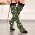 thumbnail image 5 of FORMRS Womens Knee High Socks Casual Long Thick Travel Daily Wear, 1 Pair, Orange Flowers, 5 of 6