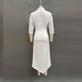 thumbnail image 7 of Bxsruta Womens Dress Midi Length V Neck 3/4 Sleeve High Low Cocktail Dresses, 7 of 7