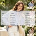thumbnail image 4 of Shirts for Women Casual Plaid Ruffle Collar Long Sleeve Button Front Regular Fit Work Wear Shirt, 4 of 7