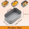 thumbnail image 2 of Accessoires de Panier pour Friteuse à Air Chaud-2 Pcs Moule Réutilisable pour Friteuse à Air Accessoire pour Friteuse à Air Plat Antiadhésif Double Compartiment pour Friteuse à Air Moule pour Friteuse à Air (2 Gris), 2 of 5
