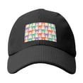 thumbnail image 4 of Baseball Cap Bent Eaves Design 6 Piece Cap Body Breathable Not Hot Plastic Cap Drag For Daily Travel Vacation Whimsical Polka Dot And Striped Ribbon Bow Pattern Black, 4 of 8