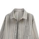 thumbnail image 5 of Ceisia Men's Oversized Vertical Stripe Long Sleeve Turndown Collar Casual Shirt Gifts, 5 of 9