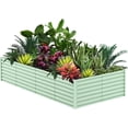 thumbnail image 1 of Durable Galvanized Steel Raised Garden Bed Kit - Large Rectangular Metal Planter Box for Vegetables, Flowers & Herbs - Rustproof, Sturdy Flower Box for Backyard Gardening - 8x4x2FT Olive Green, 1 of 8