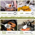 thumbnail image 3 of Cooking Utensils Set, 10-Piece Stainless Steel Kitchen Utensils with Holder, Metal Heat Resistant Kitchen Cookware Tool Spatula Set for Cooking, Easy Clean & Dishwasher Safe, 3 of 4