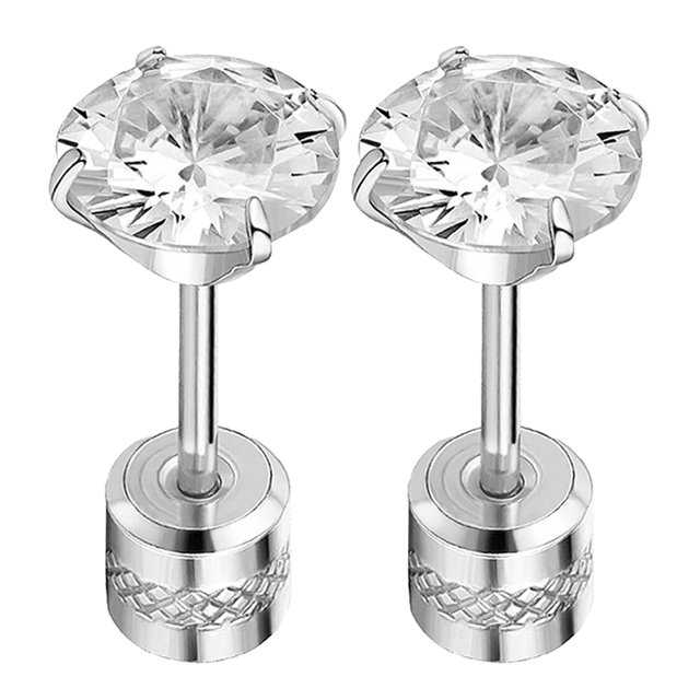 GAXIRE 1 par de pendientes unisex pequeños para mujer, con diamantes de imitación, joyería