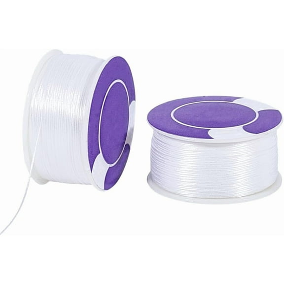 0.3mm Nylon Beading Thread 100 Yards White Sewing Thread Bracelet Cord Nylon Thread String Seed Bead Thread for Beading Leather Stitching Jewelry Making Crafts Christmas