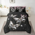 thumbnail image 2 of Castle Fairy Crystal Butterfly 7-Piece Twin Bedding Sets for Teens Girls Women,Bling Splash Glitter Bedding Comforter Set,Dreamy Princess Breathable Sheet Sets,Ultra Soft Home Decor, 2 of 8