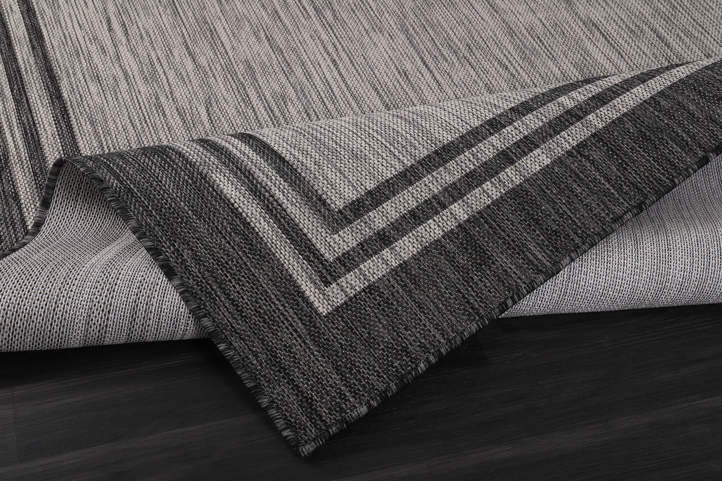Beverly Rug Indoor/Outdoor Area Rugs, Waterproof Patio Porch Garden Carpet, Silver Gray, 9'x12'