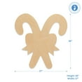 thumbnail image 2 of Double Candy Cane Wood Cutout, Unfinished Wood Cutout, Christmas Holiday Wood Cutouts, Candyland Party Decorations, Perfect as Wood Craft, 18 Inch, Pack of 1, by Woodpeckers, 2 of 6