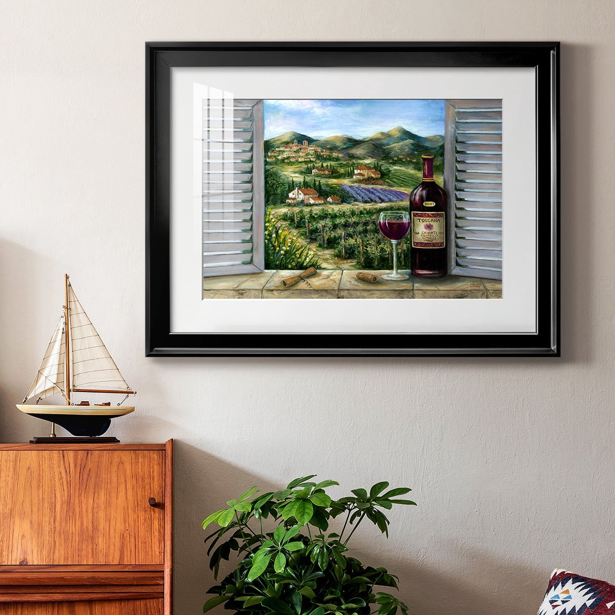 Tuscan Red and Vineyard Premium Framed Print - Ready to Hang