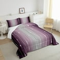 thumbnail image 4 of Purple and Grey Watercolor Comforter Set King Wave Stripe and Dots Bedding Set, Geometric Aesthetic Bedding Comforter Sets Ombre Gradient Duvet Sets, Modern Abstract Lines Quilted Comforter, 4 of 5