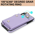 thumbnail image 4 of Crossbody for iPhone XR Phone Case for Women, Wallet Case with Credit Card Holder Shoulder Strap & Wrist Lanyard Shockproof Purse Back Flip 360 Ring Holder Kickstand Case,Purple, 4 of 9