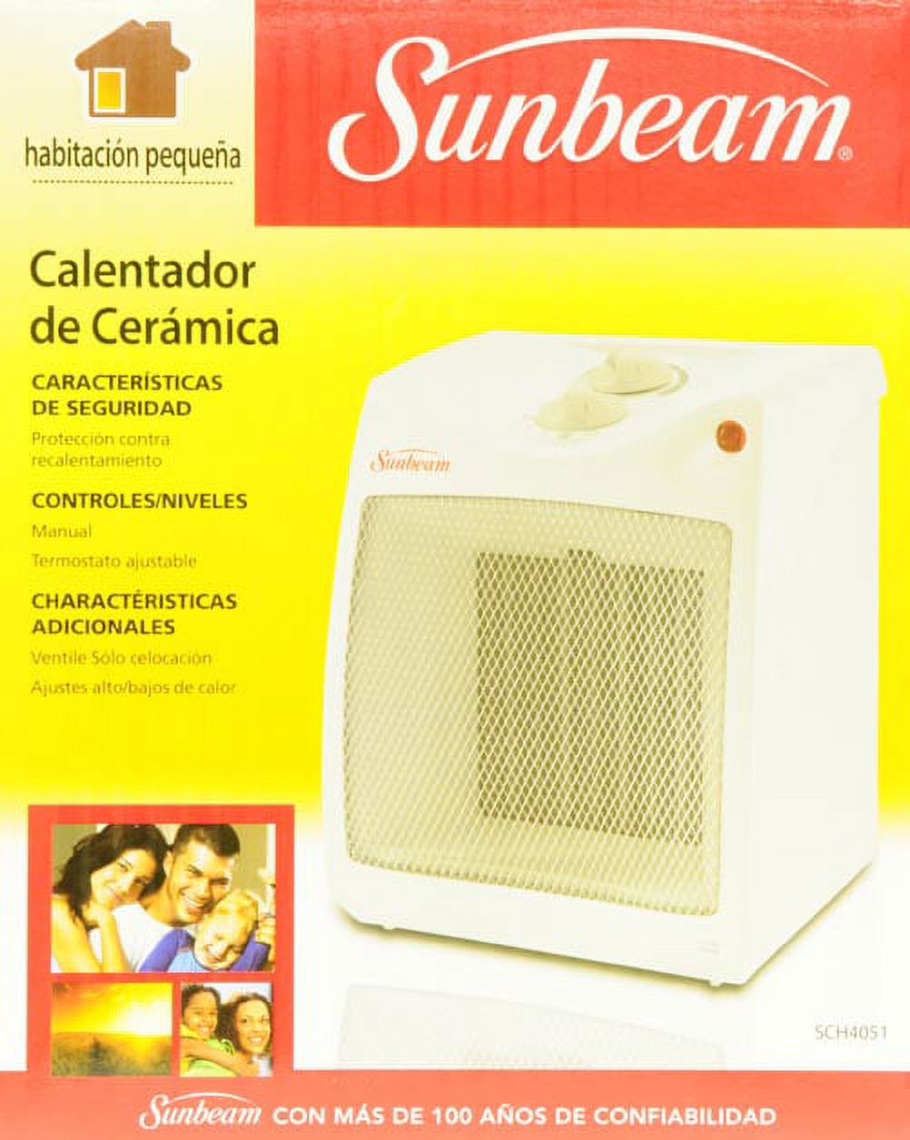 Sunbeam Electric Compact Ceramic Heater,  SCH4051-WM1 - image 5 of 6