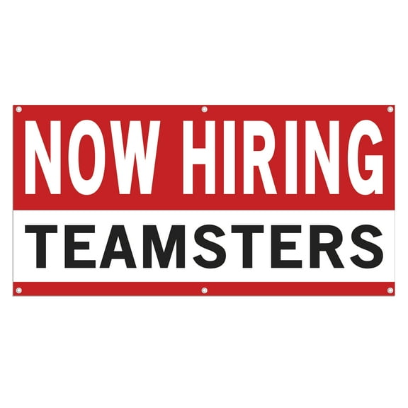 Now Hiring Teamsters 13 oz Heavy Duty Vinyl Banner Truck Driver Jobs Available CDL Drivers Help Wanted Sign for Business Indoor/Outdoor Single-Sided with Metal Grommets (1.5x5 ft, Wh & Re & Bk)