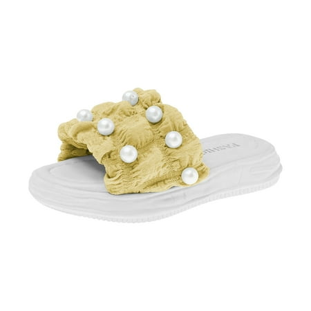 

ZRBYWB Girls Pu Sandals Summer Outdoor Closed Toe Soft Rubber Sole Beach Water Shoes Dress Princess Flat Summer Shoes